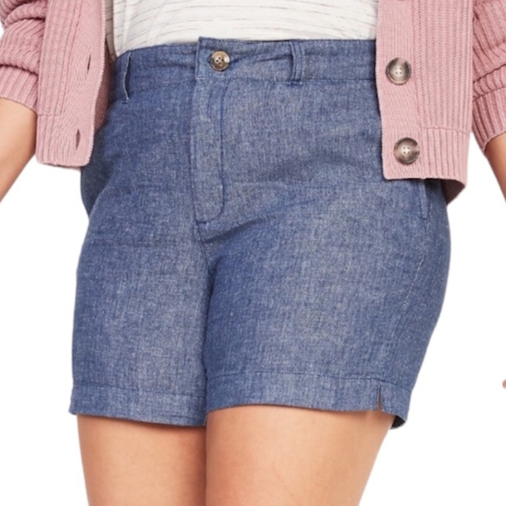 Old navy chambray high waist everyday short blue 18